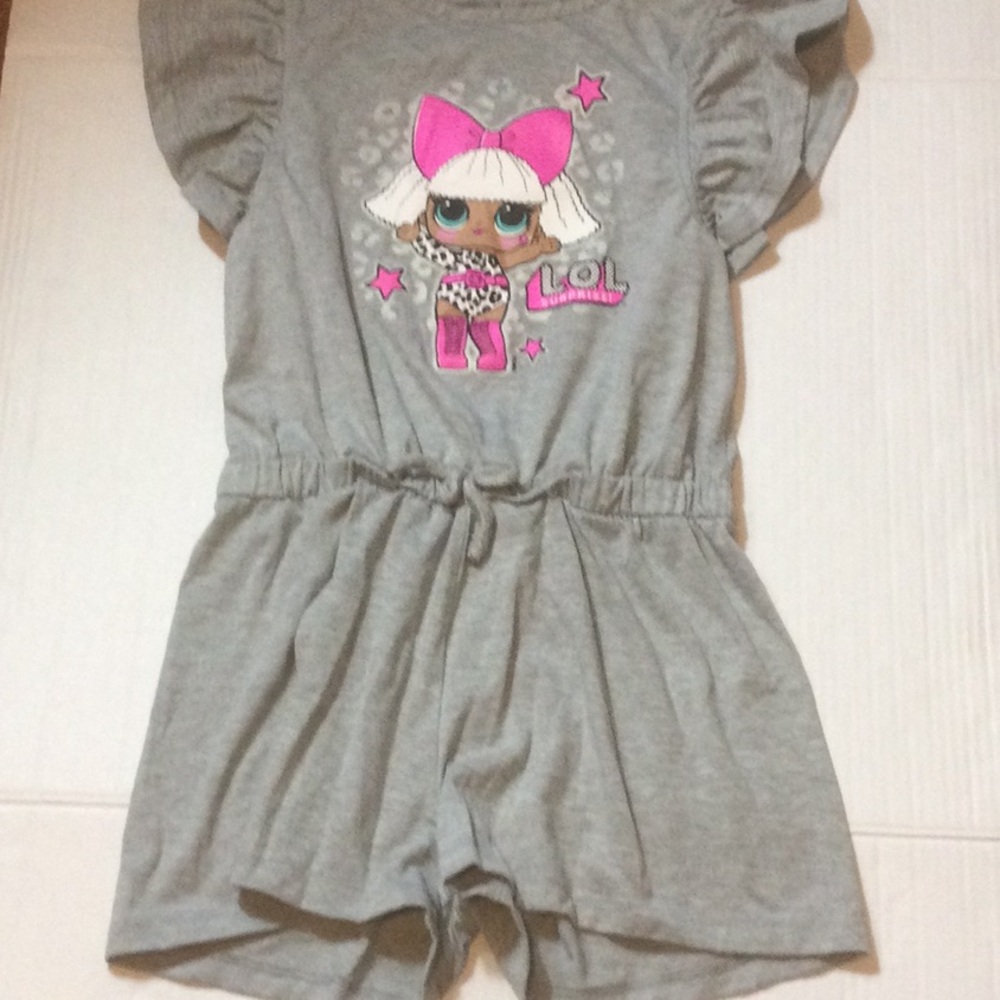 Gray LOL Surprise Romper with Pink Accents Sz 10-12